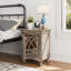 Table de chevet en bois gris antique