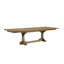 Cashew Trestle Table, 84" To 114" Extension, Geometric Veneer Design, Veneers In Warm Finish, Solid Wood + , 44" Wide, 30" High, 229 Lb Table Tabletop, Length Extends 114", Veneers, Width, Height,