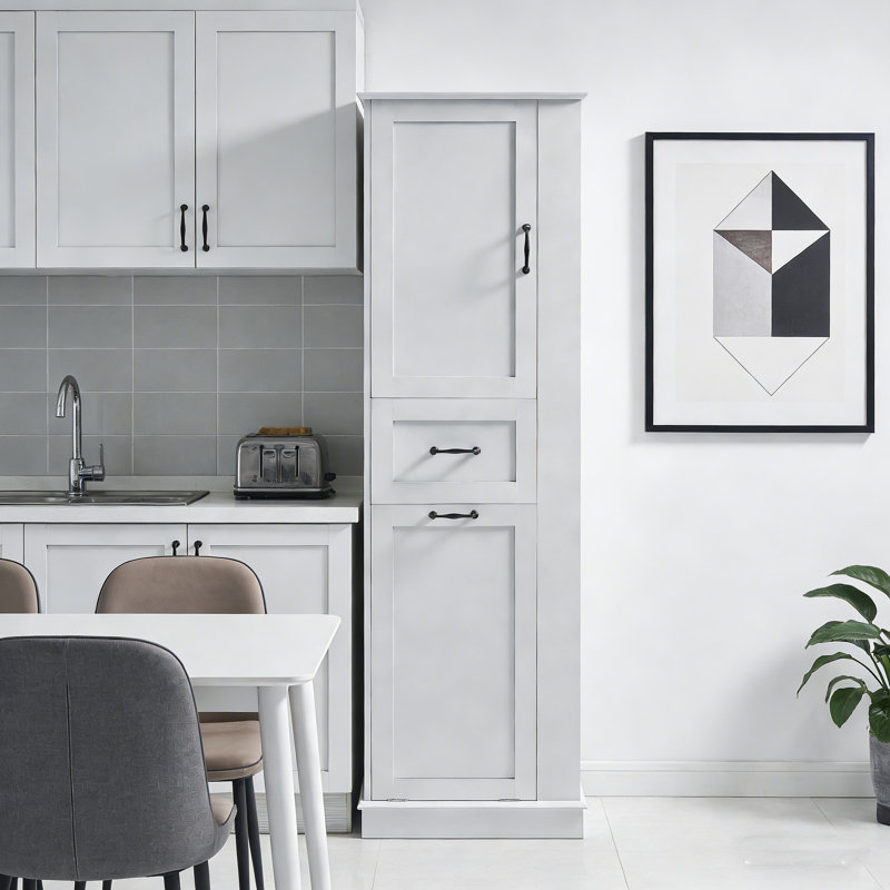 67.8" Tall Tilt-out  Laundry Storage Cabinet  With Drawer And Shelf, Gray