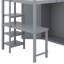 Lit mezzanine double avec garde-robe, bureau et tablettes-301650772