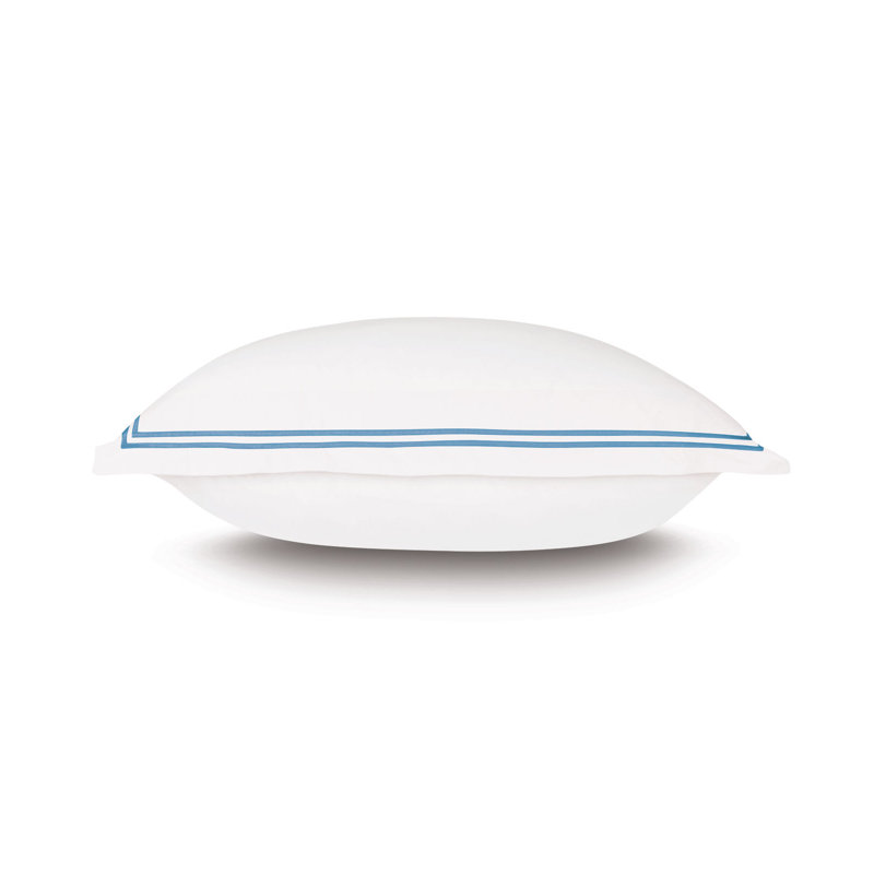 Enzo 100% Cotton Pillow Sham, White/Ocean, Standard