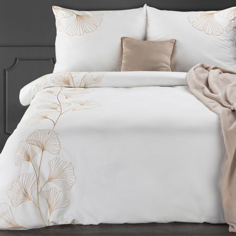 Gaile Cotton Floral Duvet Cover Set with Pillowcases, 160 x 200 -2  Pillowcases (70 x 80cm), White