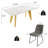 6- Person Solid Wood Top Trestle Dining Table Set-116826528-116826527