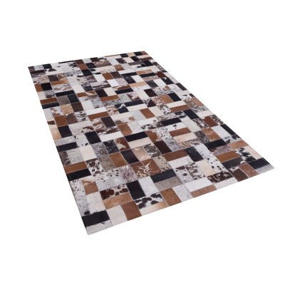 Geometric Leather Hand Woven 80cm X 150cm Area Rug