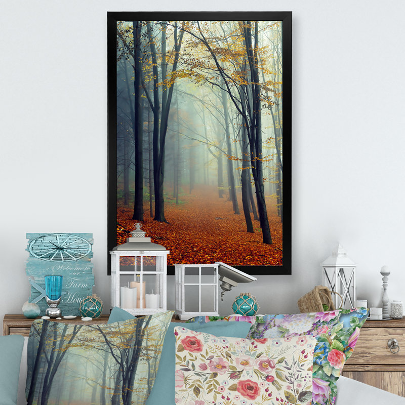 Paysage d'automne - Peinture, Cadre photo noir, H 20 po x l 12 po x P 1 po