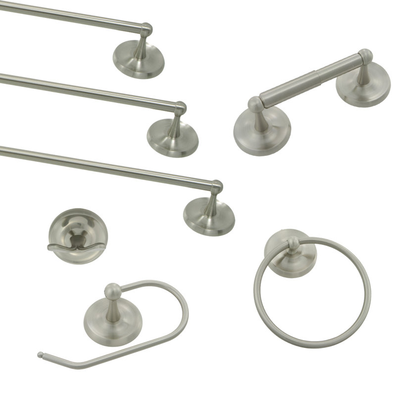 Barre à serviettes murale 500 Series, Nickel satiné, H 2,75 po x l 24 po x P 1,25 po