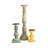 Hez 5Pc Layered Candle Holder Set, Distressed Cream And Brown Wood