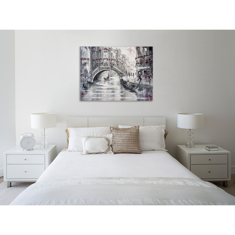 "Venise charme, Bourgogne IV", toile tendue par Isabella Karolewicz, H 12 po x l 16 po x P 1,5 po