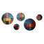 «Colorful Coloured Colors Tiles V - Boho Mosaic», ensemble d'art mural rond de 5