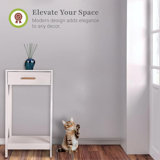 Prosumer's Choice Modern Side Table | Single Drawer Storage | Tall End Tables | Pull-Out Drawer - White