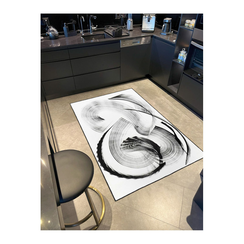 Tapis lavable abstrait Abstract, Sous-tapis rectangulaire de 3 pi 3 po x 4 pi 11 po