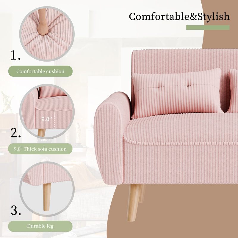 Bergthold Upholstered Armchair, Pink