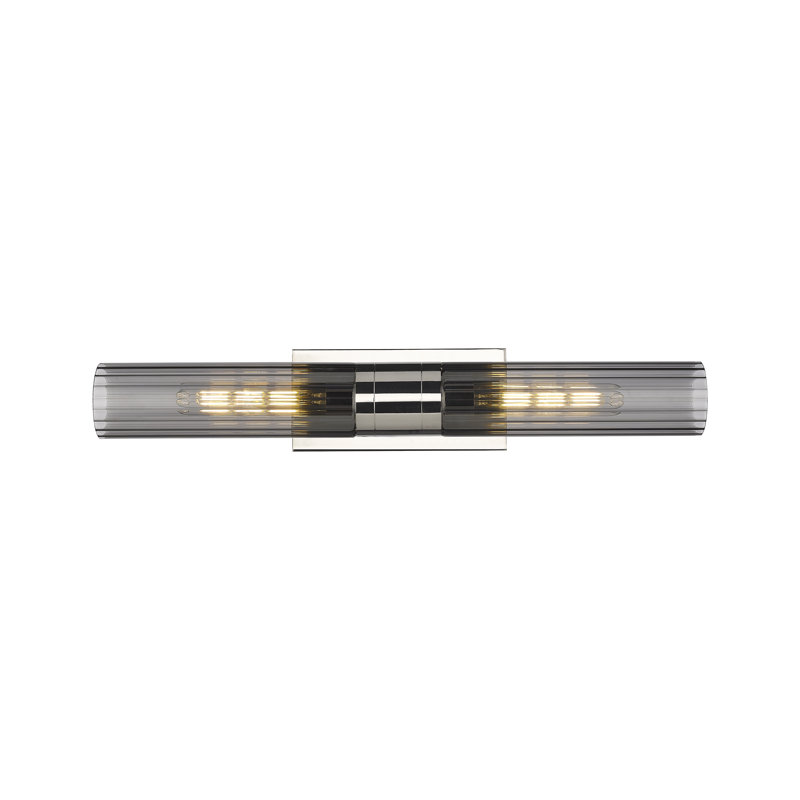 Mahlik 2 - Light Dimmable Vanity Light, Smoke, Polished Nickel