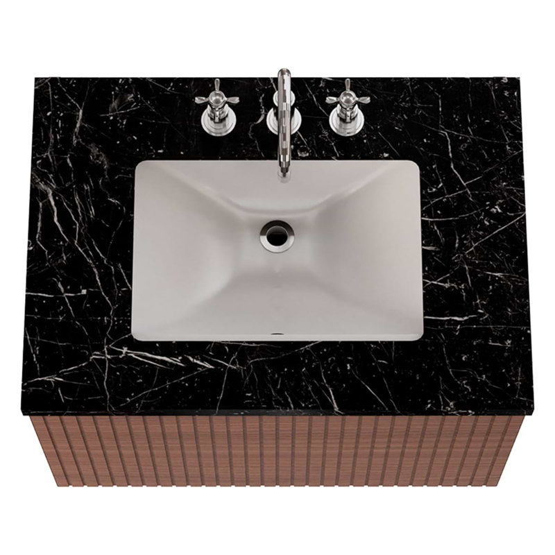 Melrose Single Vanity, 30", Walnut, Black