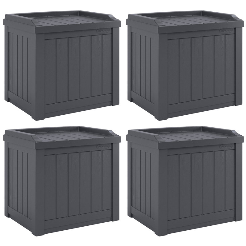Suncast 17'' W 22 Gallons Water Resistant Resin Deck Box in Black