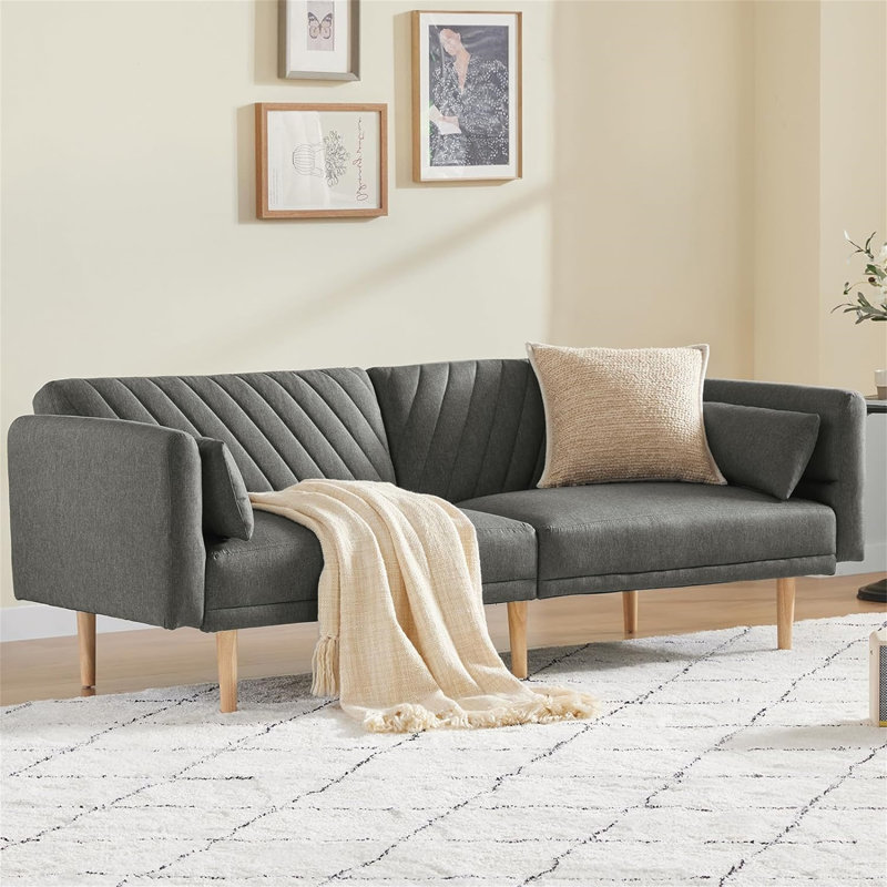Canapé-lit futon en tissu 78 po, canapé, canapé, Gris