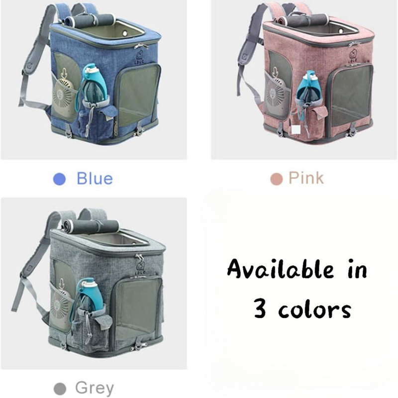 Sac à dos respirant pour animaux de compagnie, Bleu