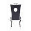 Chaise d'appoint en acier inoxydable avec dossier découpé (ensemble de 2)