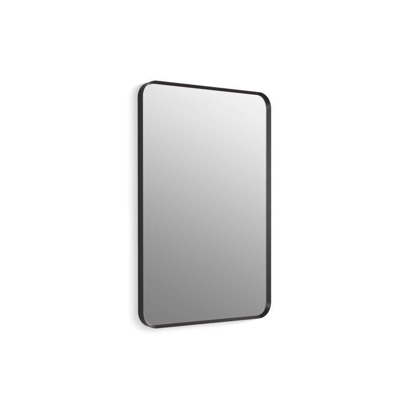 Miroir de salle de bain mural, 45 po x 30 po, Noir mat
