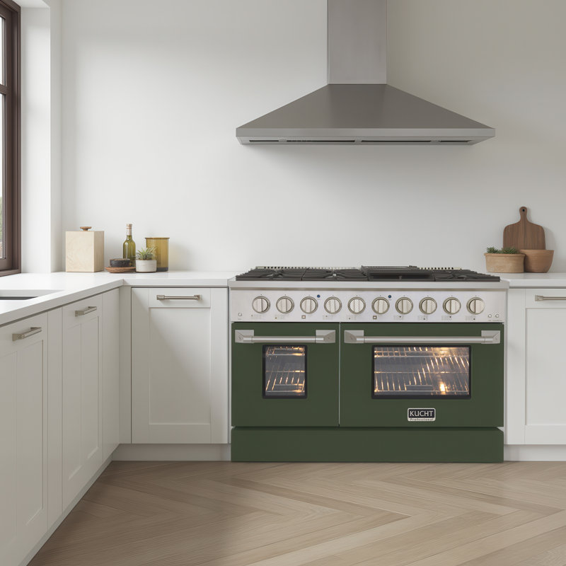 48" 6.7 Cu. ft Freestanding Gas, Olive Green, Natural Gas