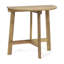 Table en bois naturelle semi-ronde, pliable pour optimiser l'espace avec forme, caractéristique