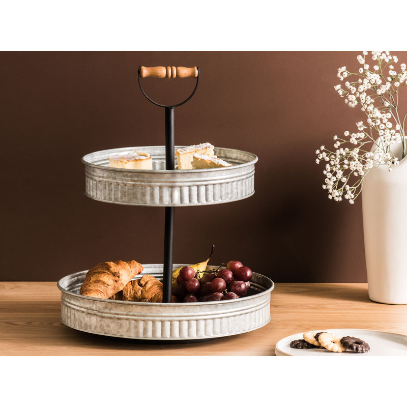 2-Tiered Cake Stand KOUIGN Silver Tiered Stand