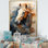 Horse Grace Portrait I Framed On Canvas Print