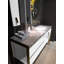 Ensemble de meuble-lavabo Bisoni-White avec garniture dorée brossée et comptoir en marbre de 55 po