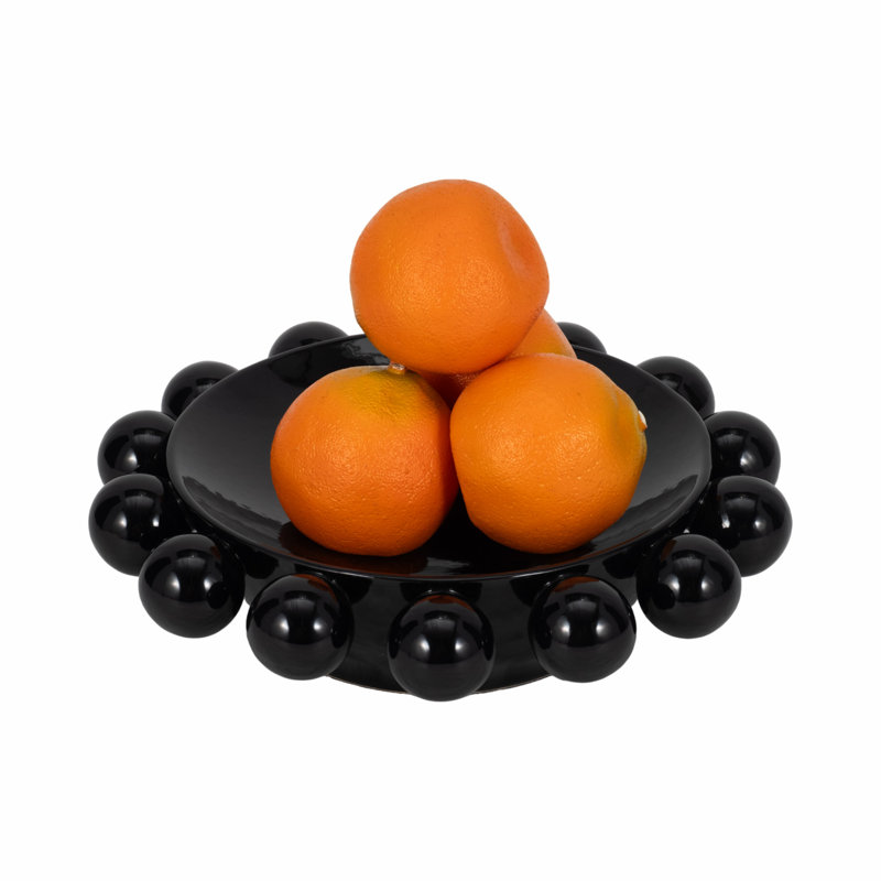 12" Capraia Decorative Bowl, Black