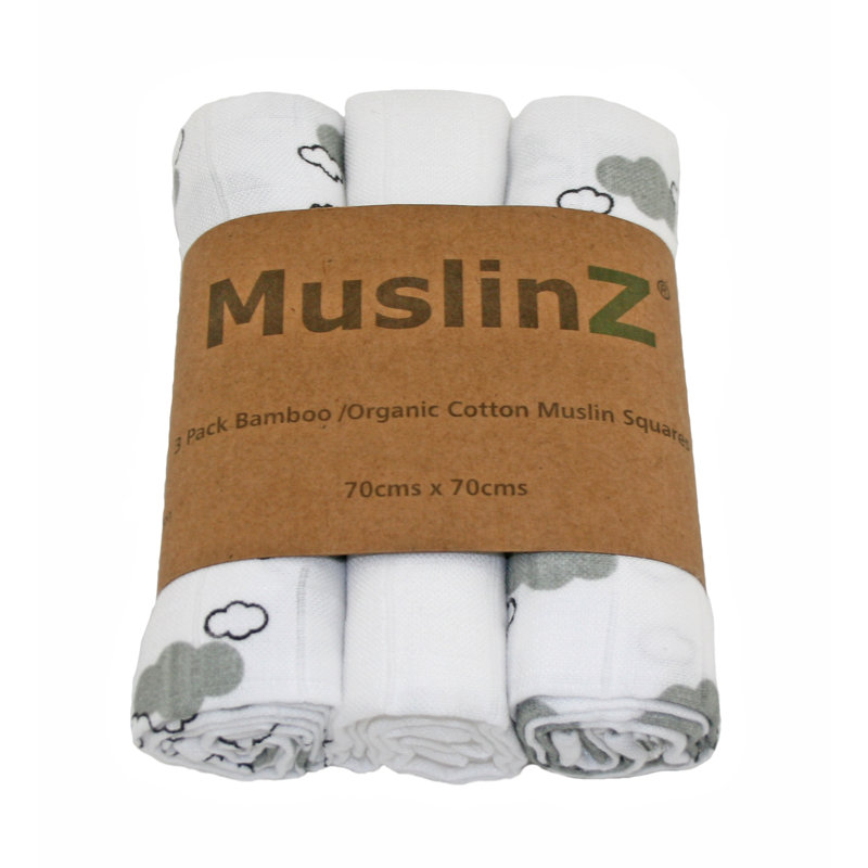 Massimo Cotton Blend Muslin Square, Grey