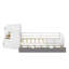 Lit plateforme simple en bois avec bibliothèque et garde-robe mobile-711063187