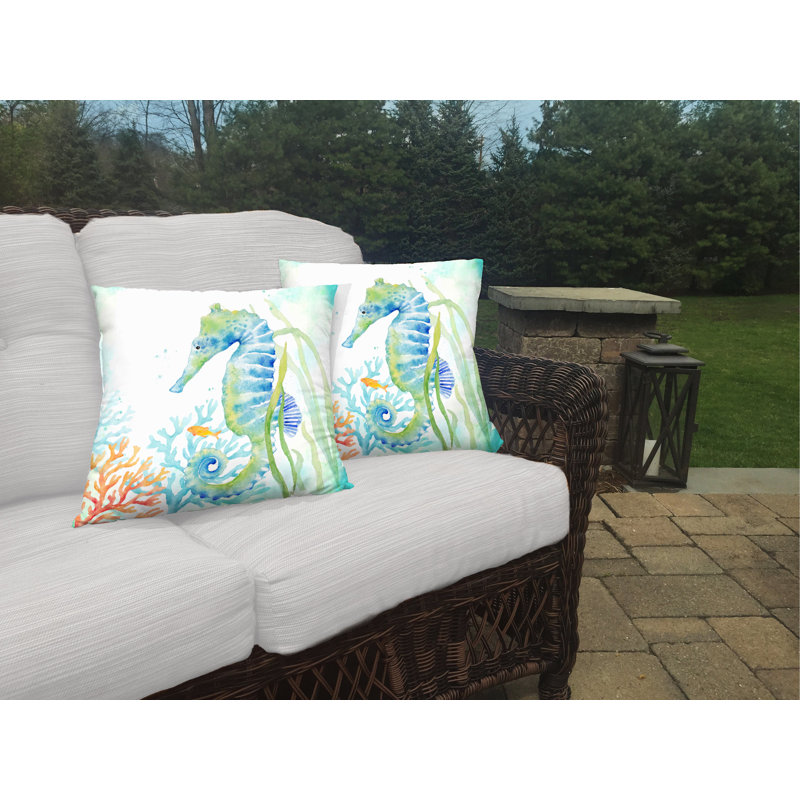 Coussin décoratif d'extérieur Laural Home Sea Life