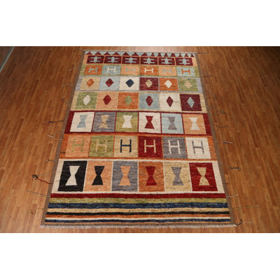 Tapis géométrique marocain noué à la main 9 x 12
