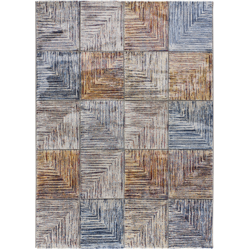 Hajar Rectangle Geometric Area Rug, Rectangle 140 x 200cm