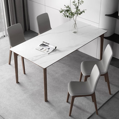Rectangular sintered stone dining table