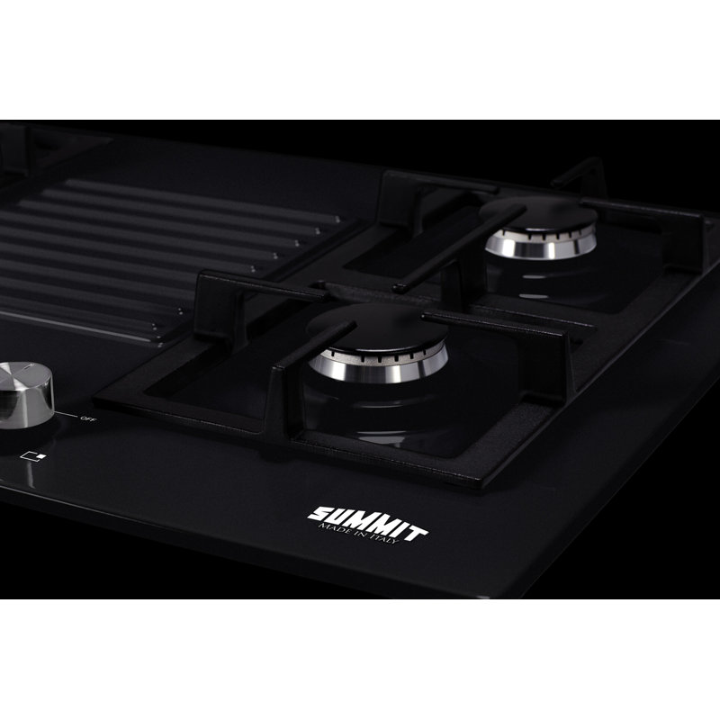 Summit 30" Black Steel 4-Burner Gas Cooktop