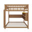 Full XL Over Queen Bunk Bed With Integrated Shelving, Customizable Lights And Ventilated Panel-1160072004-1160072007