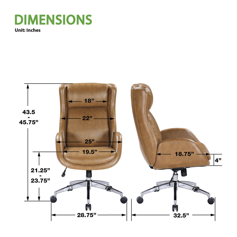 Blanchard Executive Chair with Headrest, Nutmeg