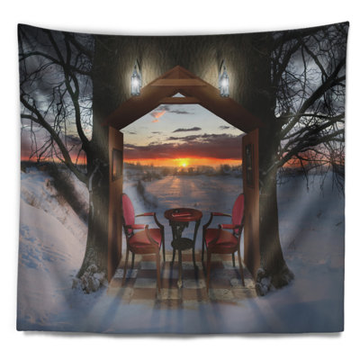 Tapisserie «Landscape Home Shaped Trees»