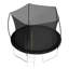 Trampoline (coussin de couleur double face), trampoline pour enfants et adultes avec filet et échelle, poteau de clôture incurvé