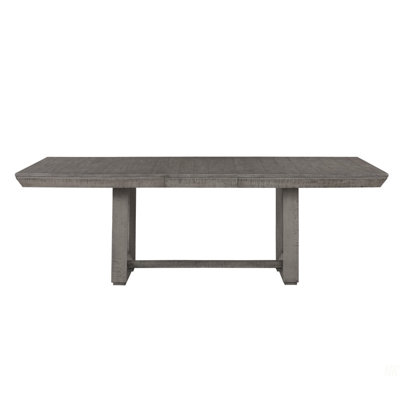 Table de salle à manger moderne moderne à finition grise 1 pièce avec rallonge séparée