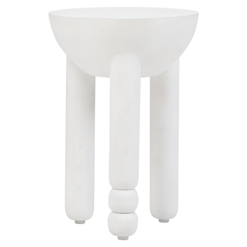 Demel Solid Wood End Table, White