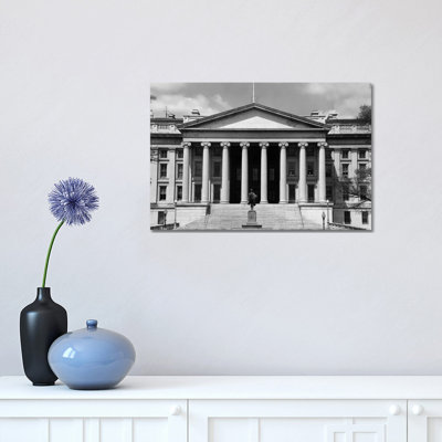1950s-1960s Front Of The Treasury Building Washington DC USA by Vintage Images - Wrapped Canvas Gallery-Wrapped Canvas Giclée