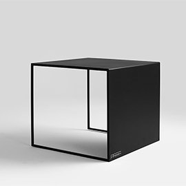 Rabia Frame Coffee Table, H45 x L50 x W50cm, Black