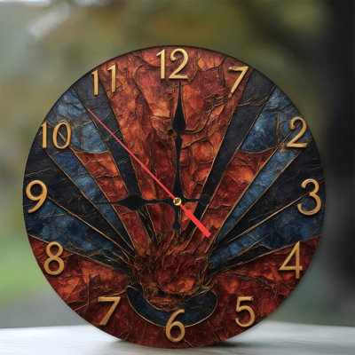 Horloge texturée avec chiffres dorés
