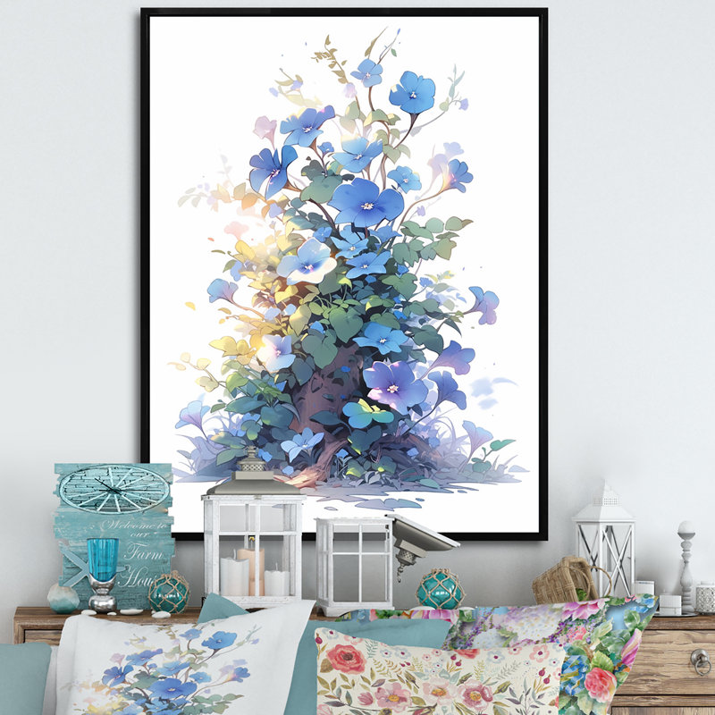 «A Gardens Flower Grace V», reproduction sur toile, Cadre flottant noir, H 32 po x l 16 po x P 1 po