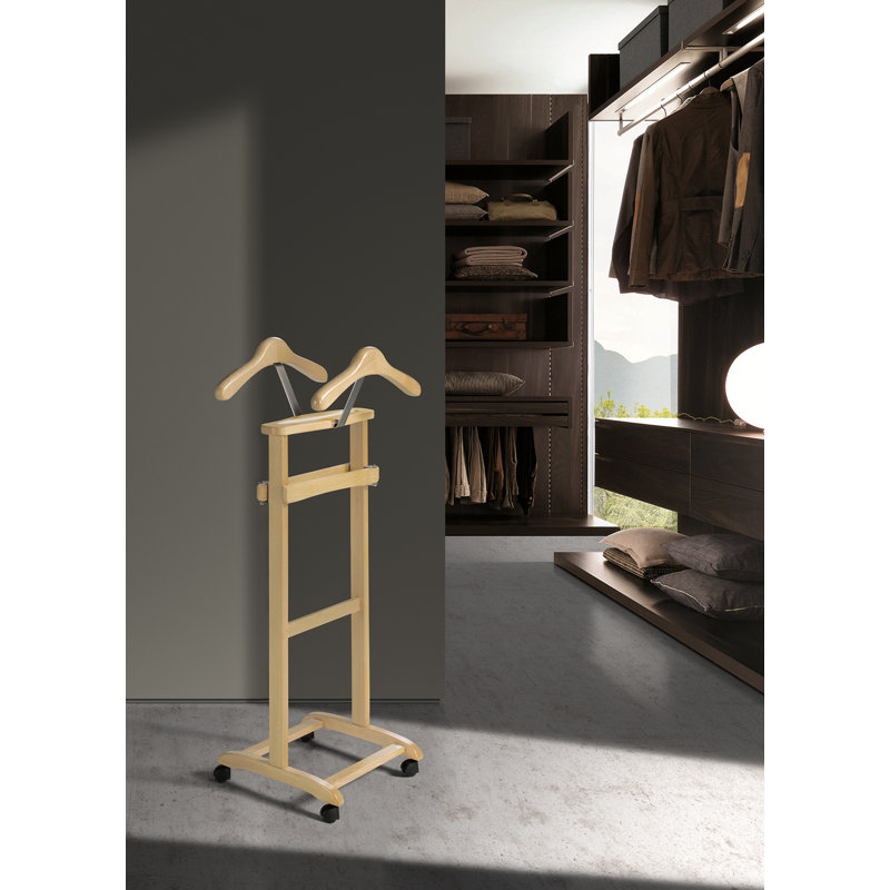 Solid Wood Freestanding Valet Stand, Natural