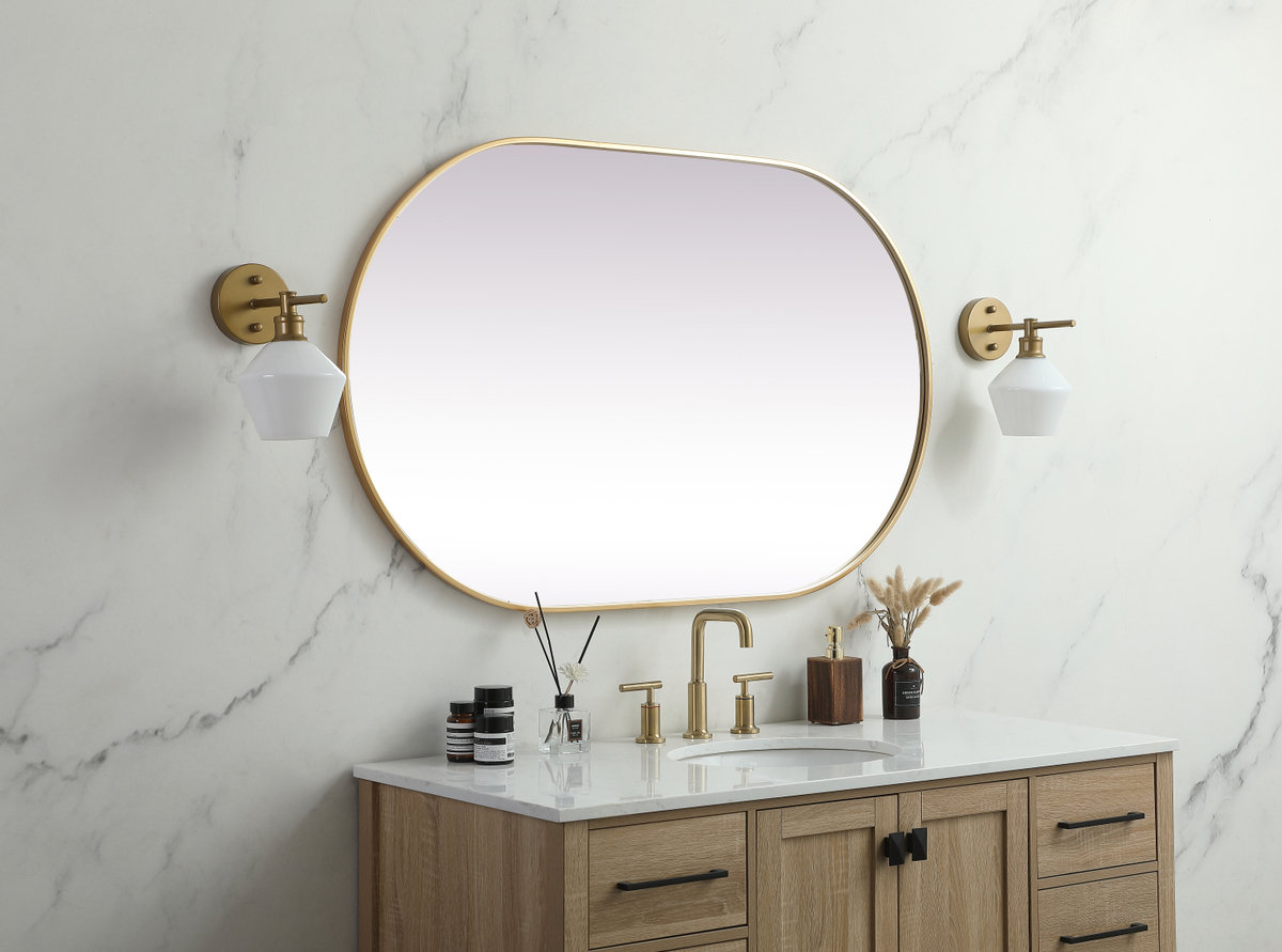Elington Metal Oval Mirror, Brass, 48"  x 30" 