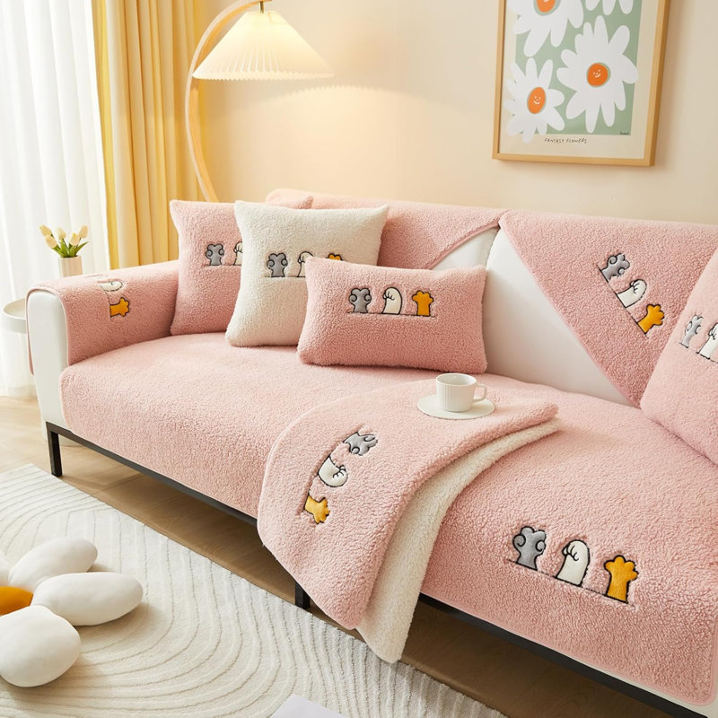 Stefie Outdoor Patio Sofa Cover, Pink