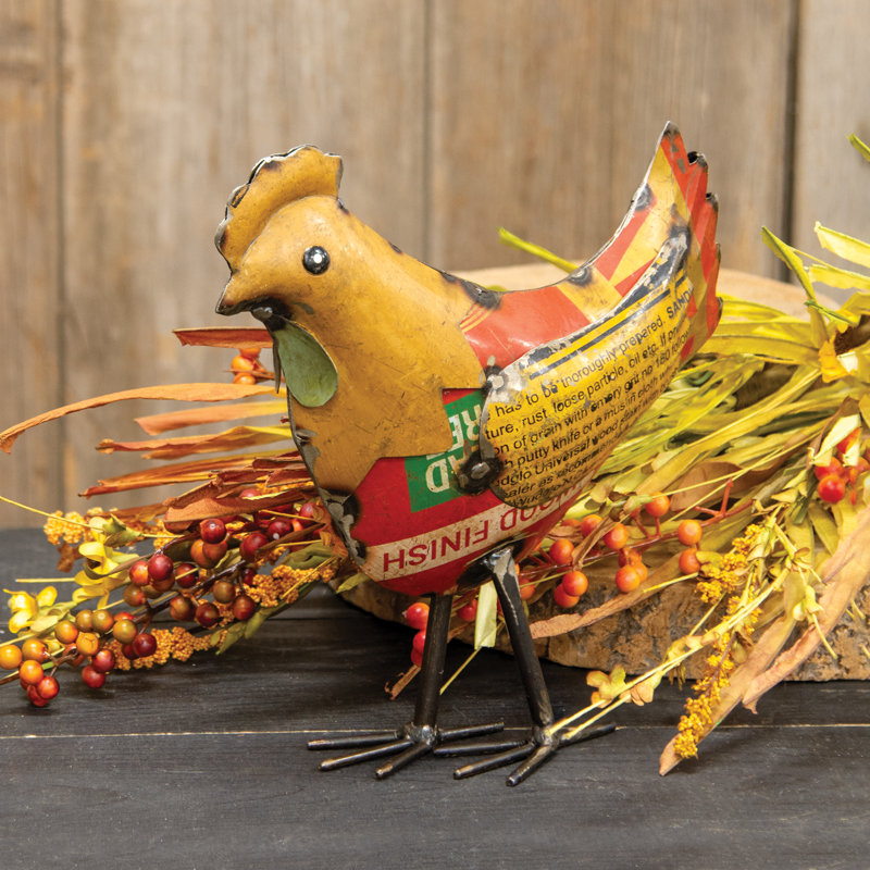 Recycled Metal Standing Chicken